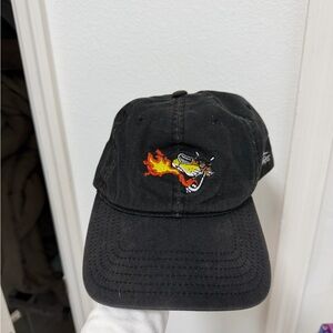 Cheetos Aeropostale Black Cap with Flaming Motorcycle Patch